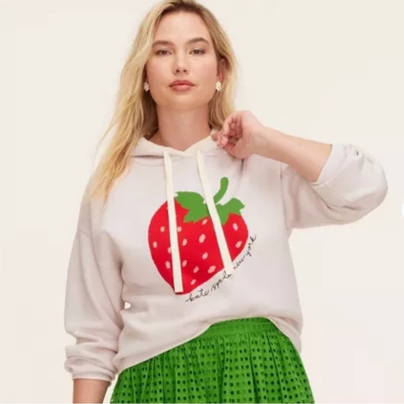 Kate Spade x Target Strawberry Hooded Sweatshirt Cream - Picture 2 of 6